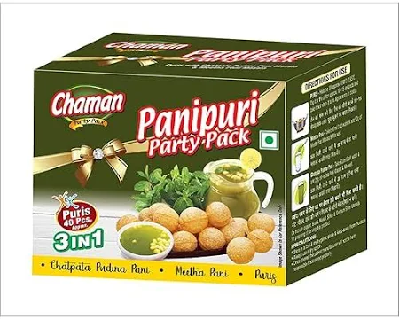 Chaman Pani Puri Golgappe Puchka Party kit with 2 Flavours of Pani 170g